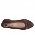 Ballerines pour femmes à bout pointu en daim marron foncé avec nœud et talon 2 - Pointures disponibles:  32, 34, 42, 43, 44, 45, 46