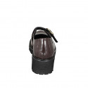 Escarpin Mary Jane pour femmes en cuir marron foncé abrasivé avec talon 5 - Pointures disponibles:  32, 33, 34, 42, 43, 44, 45, 46