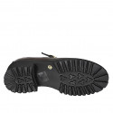 Escarpin Mary Jane pour femmes en cuir marron foncé abrasivé avec talon 5 - Pointures disponibles:  32, 33, 34, 42, 43, 44, 45, 46