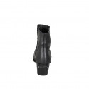 Bottines western pour femmes en cuir noir avec empiècement en cuir sur le talon, fermeture zippée et talon 6 - Pointures disponibles:  32, 33, 34, 35, 42, 43, 44, 45