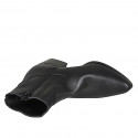 Bottines western pour femmes en cuir noir avec empiècement en cuir sur le talon, fermeture zippée et talon 6 - Pointures disponibles:  32, 33, 34, 35, 42, 43, 44, 45
