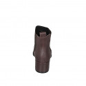 Stivaletto a punta da donna con elastici laterali in pelle testa di moro tacco 5 - Misure disponibili: 32, 33, 34, 42, 43, 44