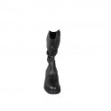 Woman's boot with inner zipper in black ruched leather heel 5 - Available sizes:  33, 34, 43, 44, 45, 46