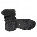 Woman's boot with inner zipper in black ruched leather heel 5 - Available sizes:  33, 34, 43, 44, 45, 46