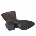 Botas texanas de mujer en piel marrón oscuro con cremallera y tacón 6 - Tallas disponibles:  32, 33, 34, 35, 42, 43, 44, 45, 46