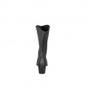 Botas texanas de mujer en piel negra con cremallera y tacón 6 - Tallas disponibles:  33, 34, 35, 42, 43, 44, 45, 46