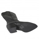 Botas texanas de mujer en piel negra con cremallera y tacón 6 - Tallas disponibles:  33, 34, 35, 42, 43, 44, 45, 46