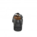 Escarpins Mary Jane pour femmes avec bride en T en cuir noir et talon 3 - Pointures disponibles:  32, 33, 34, 42, 43, 44, 45