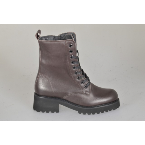 Woman’s dark brown leather lace-up ankle boots with zip heel 5 - Available sizes:  32, 33, 34, 42, 43, 44, 45, 46