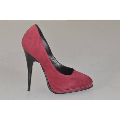 Escarpins pour femmes en daim bordeaux à bout rond, avec plateforme et talon aiguille 11 - Pointures disponibles:  31, 32, 33, 34, 35, 42, 43, 44, 46, 47