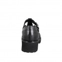 Woman’s black leather Mary Jane pumps with T-strap heel 5 - Available sizes:  32, 33, 35, 42, 43, 45, 46
