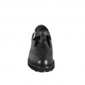 Woman’s black leather Mary Jane pumps with T-strap heel 5 - Available sizes:  32, 33, 35, 42, 43, 45, 46