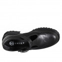 Escarpins Mary Jane pour femmes en cuir noir avec bride en T talon 5 - Pointures disponibles:  32, 33, 35, 42, 43, 45, 46