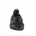 Woman’s black leather pointed-toe loafers heel 2 - Available sizes:  32, 33, 34, 42, 43, 44, 45, 46