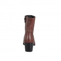 Stivaletto texano da donna in pelle cuoio con elastici e cerniera tacco 6 - Misure disponibili: 32, 33, 34, 35, 42, 43, 44, 45, 46