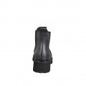 Woman’s black leather Chelsea ankle boots with elastic panels heel 5 - Available sizes:  32, 33, 34, 42, 43, 44, 45