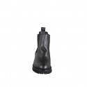 Woman’s black leather Chelsea ankle boots with elastic panels heel 5 - Available sizes:  32, 33, 34, 42, 43, 44, 45