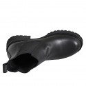 Woman’s black leather Chelsea ankle boots with elastic panels heel 5 - Available sizes:  32, 33, 34, 42, 43, 44, 45