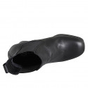 Woman’s black leather ankle boots with platform and side elastic panels heel 10 - Available sizes:  33, 42, 43, 44, 45