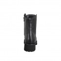Woman’s black leather lace-up ankle boots with zip heel 5 - Available sizes:  32, 33, 34, 35, 42, 43, 44, 45, 46
