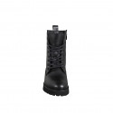 Woman’s black leather lace-up ankle boots with zip heel 5 - Available sizes:  32, 33, 34, 35, 42, 43, 44, 45, 46
