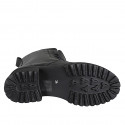 Woman’s black leather lace-up ankle boots with zip heel 5 - Available sizes:  32, 33, 34, 35, 42, 43, 44, 45, 46