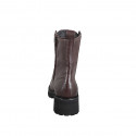 Woman’s dark brown leather lace-up ankle boots with zip heel 5 - Available sizes:  34, 42, 43, 44, 45, 46
