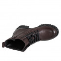 Woman’s dark brown leather lace-up ankle boots with zip heel 5 - Available sizes:  34, 42, 43, 44, 45, 46