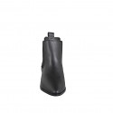 Woman’s black leather Beatle ankle boots with elastic panels heel 5 - Available sizes:  33, 34, 35, 42, 43, 44, 45, 46