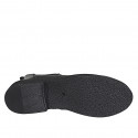 Botines para mujer en piel negra con cremallera, elástico, detalle de punta de ala y tacón 3 - Tallas disponibles:  32, 33, 34, 43, 44, 45, 46