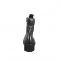 Bottines à lacets pour femmes en cuir noir avec fermeture zippée et talon 5 - Pointures disponibles:  32, 33, 42, 43, 44, 46