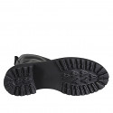 Bottines à lacets pour femmes en cuir noir avec fermeture zippée et talon 5 - Pointures disponibles:  32, 33, 42, 43, 44, 46