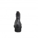 Botines para mujer en piel negra con cremallera, elástico y tacón 5 - Tallas disponibles:  32, 33, 34, 43, 46