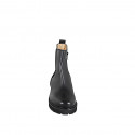 Woman’s black leather ankle boots with zip, elastic insert and heel 5 - Available sizes:  32, 33, 34, 43, 46