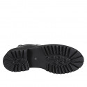 Bottines pour femmes en cuir noir avec fermeture zippée, empiècement élastique et talon 5 - Pointures disponibles:  32, 33, 34, 43, 46