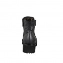 Woman’s black leather ankle boots with zips, shearling lining heel 4 - Available sizes:  33, 34, 35, 42, 43, 44, 45, 46