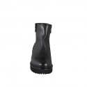 Woman’s black leather ankle boots with zips, shearling lining heel 4 - Available sizes:  33, 34, 35, 42, 43, 44, 45, 46