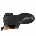 Stivaletto Chelsea da donna in pelle nera con coda di rondine tacco 5 - Misure disponibili: 32, 33, 42, 43, 44, 45