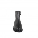 Botines para mujer en piel negra con cremallera y tacón 3 - Tallas disponibles:  32, 33, 44, 46