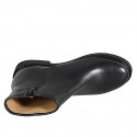 Botines para mujer en piel negra con cremallera y tacón 3 - Tallas disponibles:  32, 44, 46