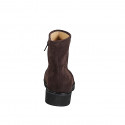 Woman’s dark brown suede ankle boots with zip and heel 3 - Available sizes:  32, 33, 34, 35, 42, 43, 44, 45, 46