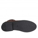 Woman’s dark brown suede ankle boots with zip and heel 3 - Available sizes:  32, 33, 34, 35, 42, 43, 44, 45, 46