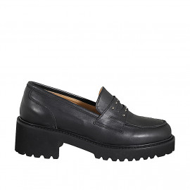 Damen-Loafer aus schwarzem...