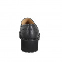 Woman’s black leather loafers with studs heel 5 - Available sizes:  32, 33, 34, 42, 43, 44, 45, 46