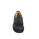 Woman’s black leather loafers with studs heel 5 - Available sizes:  32, 33, 34, 42, 43, 44, 45, 46