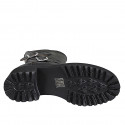 Woman’s three-quarter length black leather boots with buckles, zip and heel 5 - Available sizes:  32, 33, 34, 42, 43, 44, 45, 46