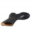 Woman’s three-quarter length black leather boots with buckles, zip and heel 5 - Available sizes:  32, 33, 34, 42, 43, 44, 45, 46