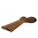 Stivale da donna in camoscio marrone con elastico e cerniera tacco 5 - Misure disponibili: 32, 33, 34, 42, 43, 44, 45
