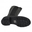 Woman’s black leather boots with elastic insert, zip and heel 5 - Available sizes:  32, 33, 34, 42, 43, 44, 46