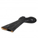 Woman’s black leather boots with elastic insert, zip and heel 5 - Available sizes:  32, 33, 34, 42, 43, 44, 46